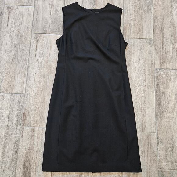 Theory Easy Mini Shift Dress Women’s Size 10 Black Wool Blend Sleeveless Career - Picture 3 of 11
